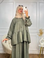 linen skirt set