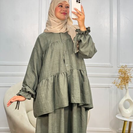 linen skirt set