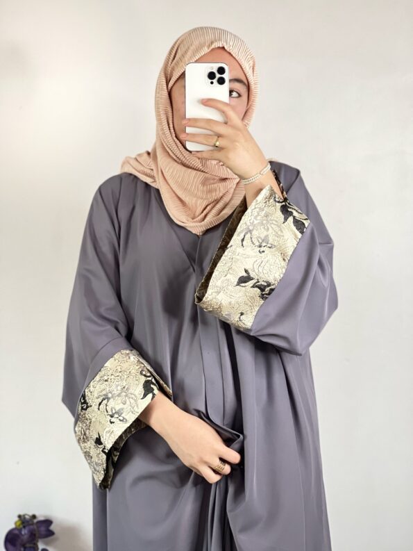 Abaya brocard -grey-
