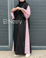 Abaya Khalidj Vibes -Pink details-