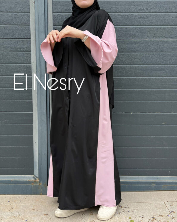 Abaya Khalidj Vibes -Pink details-
