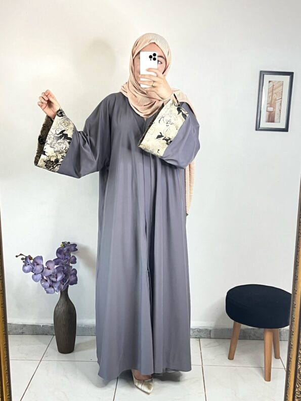 Abaya brocard -grey-