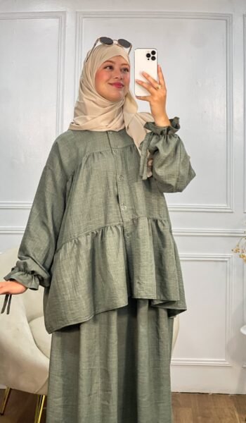 linen skirt set