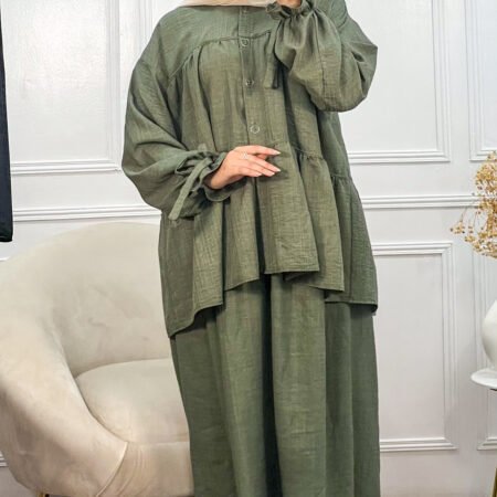 linen skirt set
