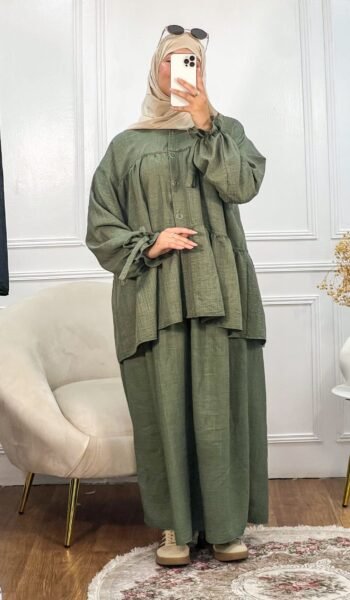 linen skirt set