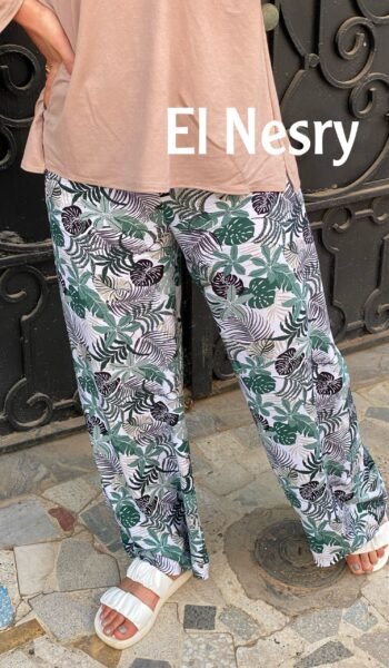 Ensemble en Lin vert- haut + pantalon -