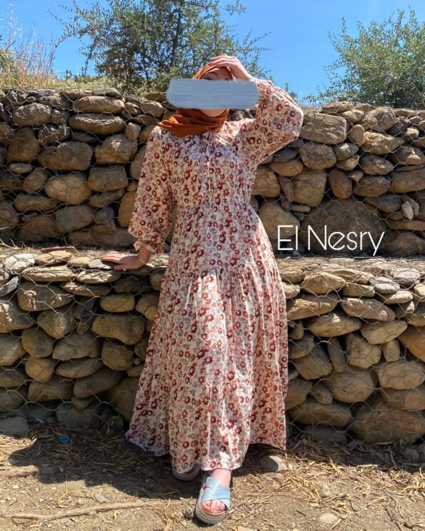 Flowers Dress-Pink-