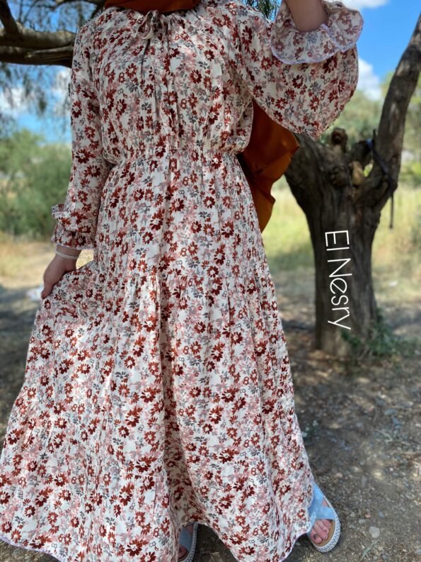 Flowers Dress-Pink-