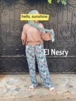 Ensemble en Lin vert- haut + pantalon -