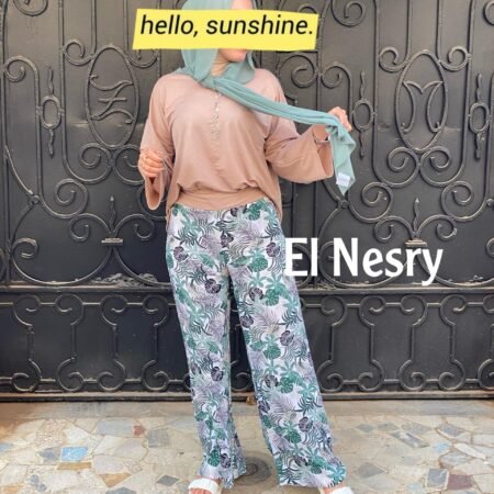 Ensemble en Lin vert- haut + pantalon -