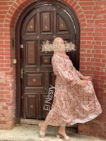 Flowers Dress-Pink-