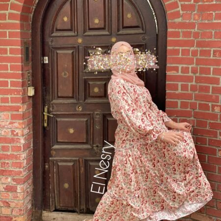 Flowers Dress-Pink-