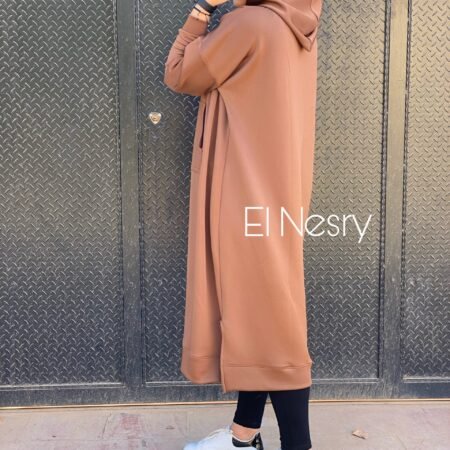 long sweatshirt-Brown-