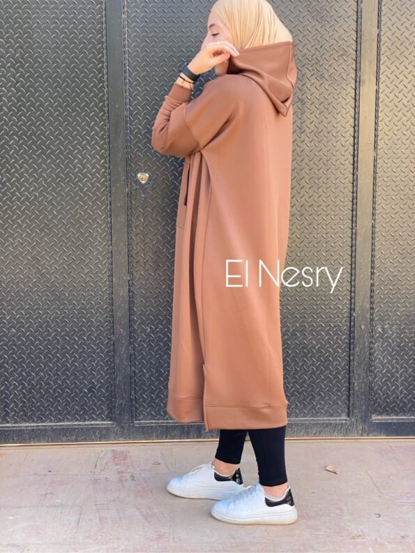 long sweatshirt-Brown-