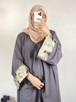 Abaya brocard -grey-