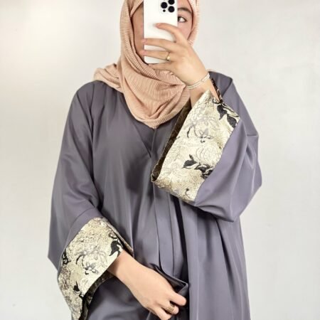 Abaya brocard -grey-