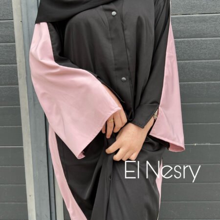 Abaya Khalidj Vibes -Pink details-