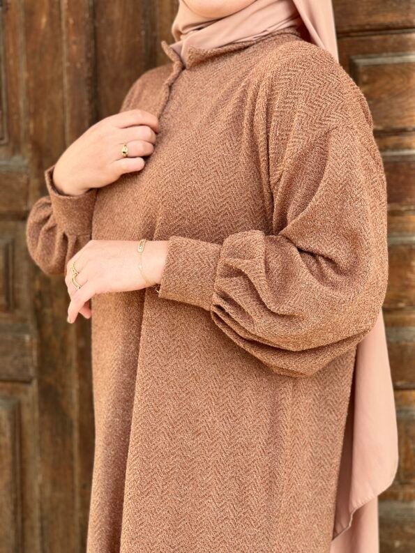 Robe Vintage En Laine -Camel-
