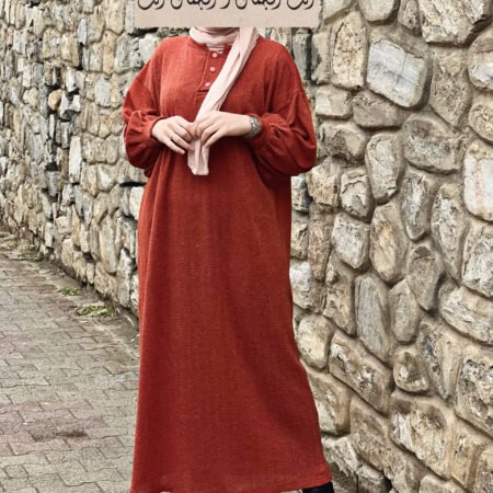 Robe Vintage En Laine -Brique-