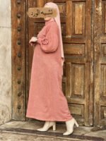 Robe Vintage En Laine -Saumon-