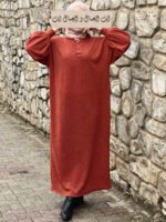 Robe Vintage En Laine -Brique-
