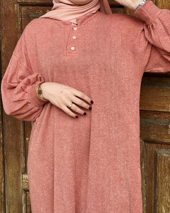 Robe Vintage En Laine -Saumon-
