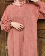 Robe Vintage En Laine -Saumon-