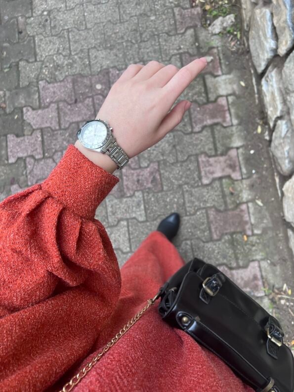 Robe Vintage En Laine -Brique-