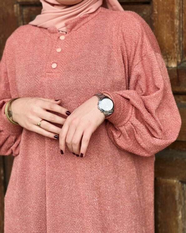 Robe Vintage En Laine -Saumon-