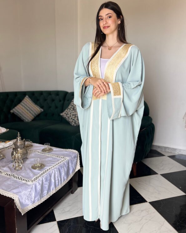 -عباية العربية -أخضر باهت