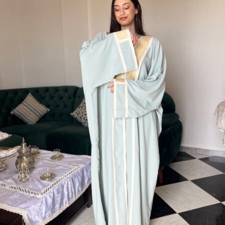 -عباية العربية -أخضر باهت