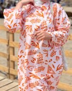 Robe Chemise Maxi -Orange-