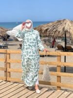 Robe Chemise Maxi -Vert-