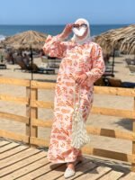 Robe Chemise Maxi -Orange-