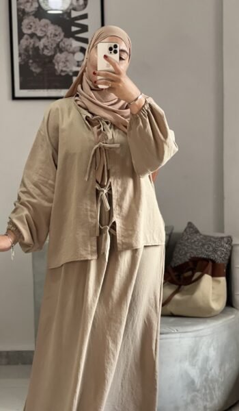 El Nesry online store Linen Skirt Set