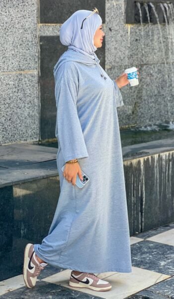 Sweat-shirt Dress -Grey-