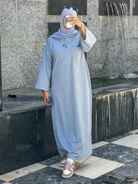 Sweat-shirt Dress -Grey-