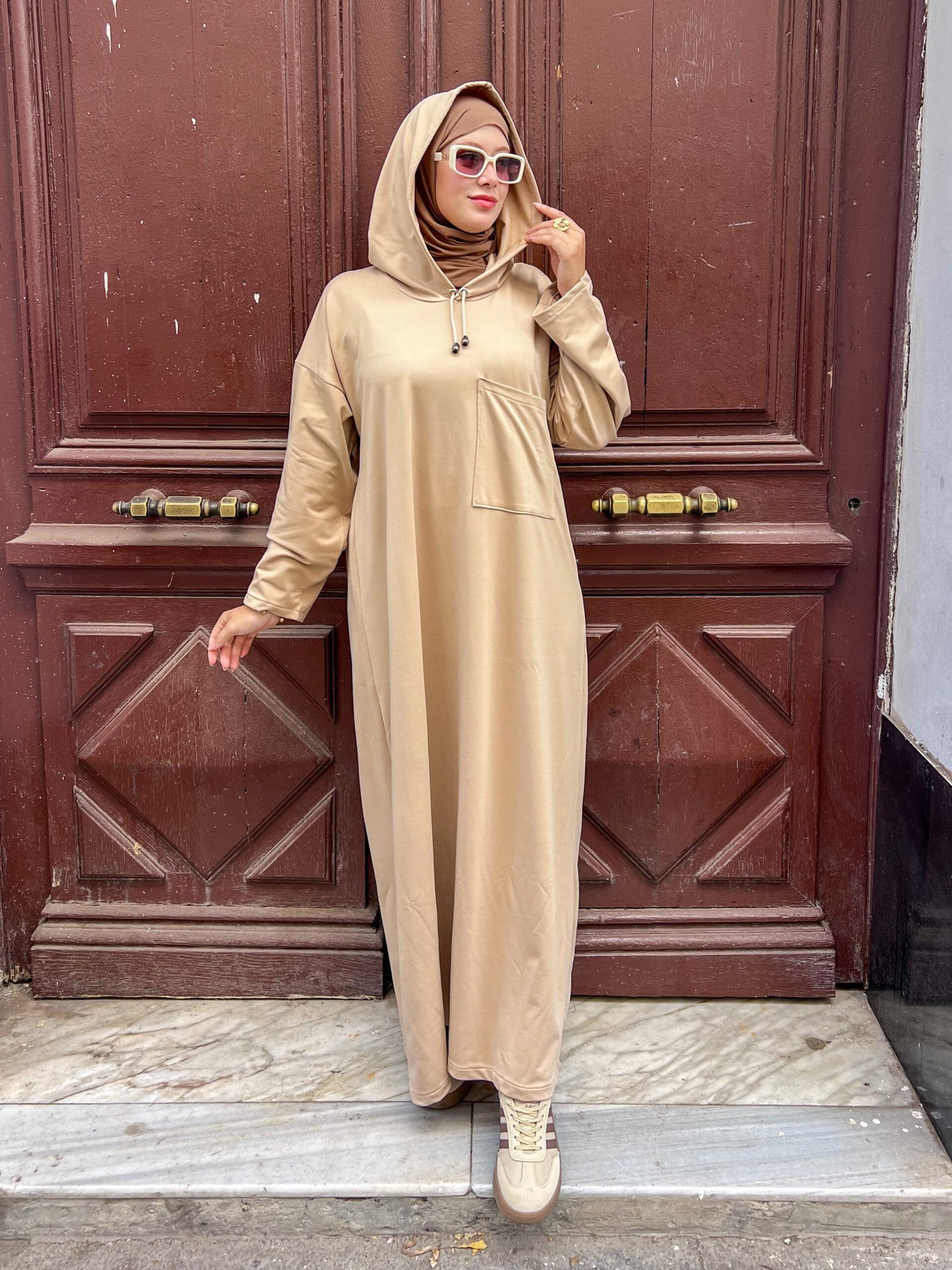 Sweat-shirt Dress -Grey- Sweat-shirt Dress -Grey-