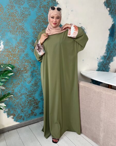 - عباية روضة - أخضر