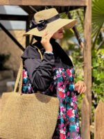 Long Flower Modest Swimwear -black- – Image 5
